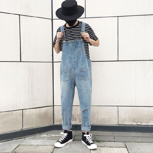 fashion men's distressed denim overalls long trousers jumpsuits casual moto biker jean trousers1, Blue
fashion men's distressed denim overalls long trousers jumpsuits casual moto biker jean trousers1, Blue