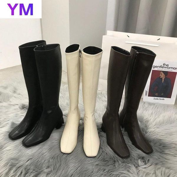women boots pu leather soft zipper knee high fashion shoes botas mujer boots platform booties square heel, Black
women boots pu leather soft zipper knee high fashion shoes botas mujer boots platform booties square heel, Black