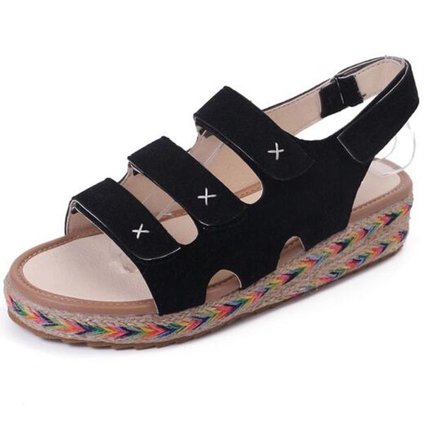 nice new summer korean fashion casual leather straw women sandals thick flat roman style hook loop sandals women casual shoes, Black
nice new summer korean fashion casual leather straw women sandals thick flat roman style hook loop sandals women casual shoes, Black