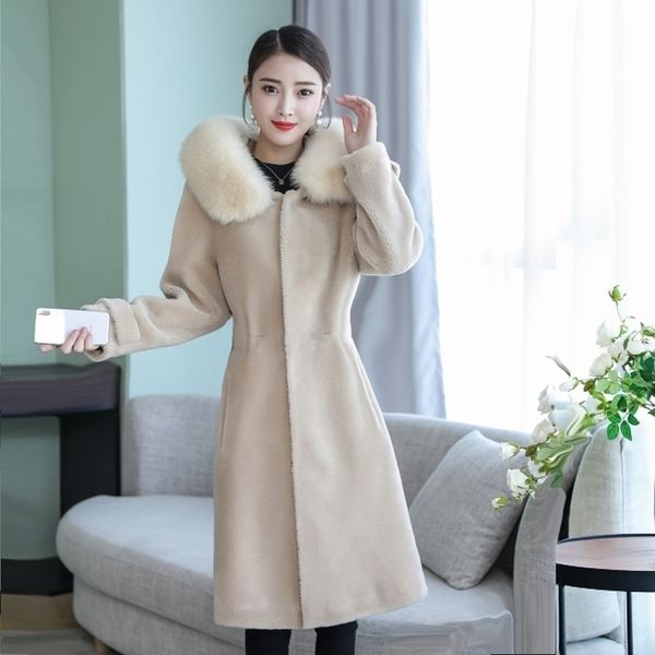 natural winter in women's clothes 2020 long 100% wool jacket korean fox fur collar femme 099 coat t8uz, Black
natural winter in women's clothes 2020 long 100% wool jacket korean fox fur collar femme 099 coat t8uz, Black