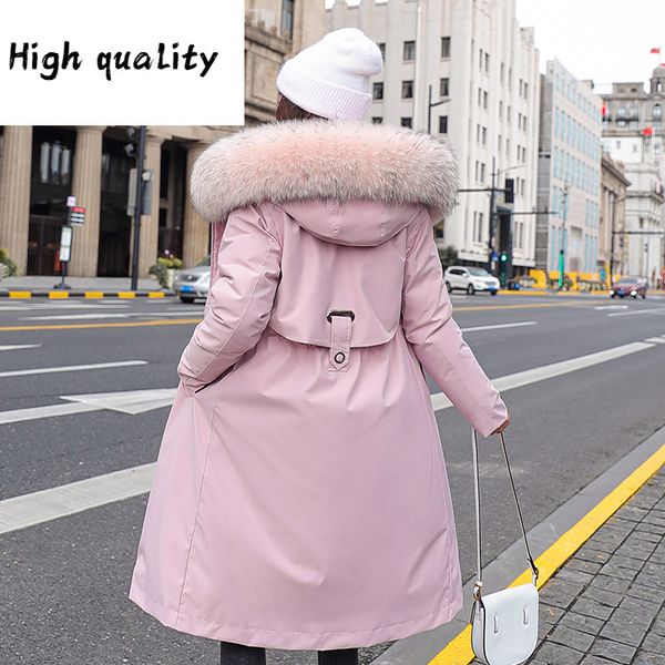 2020 winter new down cotton padded jacket women's long korean version with waisted and thickened big hairy collar, Black
2020 winter new down cotton padded jacket women's long korean version with waisted and thickened big hairy collar, Black