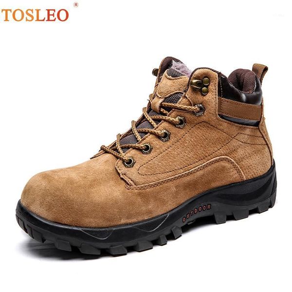 boots 38-44 winter men plush warm shoes anti skidding brown khaki1, Black