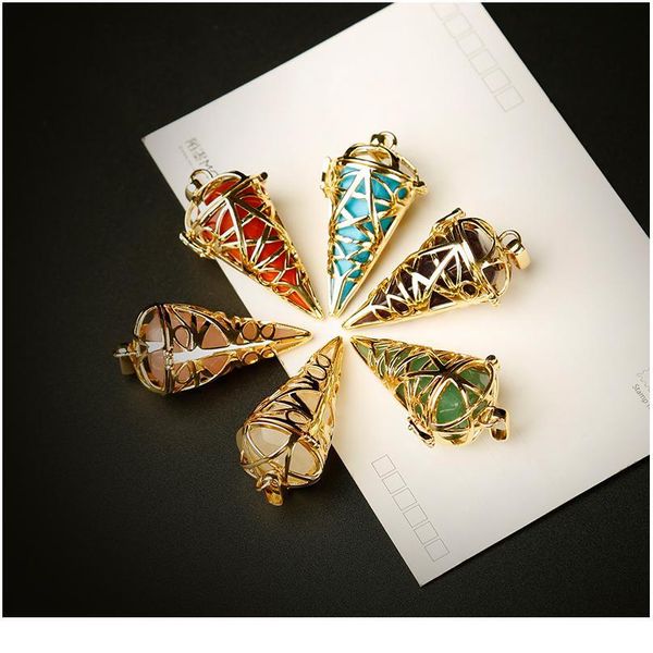 1pc golden stylish natural stones and crystal minerals pendulum metal cone pyramid pendulum home decoration aura qylqxc, Black
1pc golden stylish natural stones and crystal minerals pendulum metal cone pyramid pendulum home decoration aura qylqxc, Black
