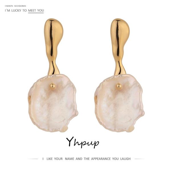 yhpup luxury natural baroque pearl stud earrings new design kpop geometric copper earrings jewelry for women bijoux femme 2020, Golden;silver
yhpup luxury natural baroque pearl stud earrings new design kpop geometric copper earrings jewelry for women bijoux femme 2020, Golden;silver