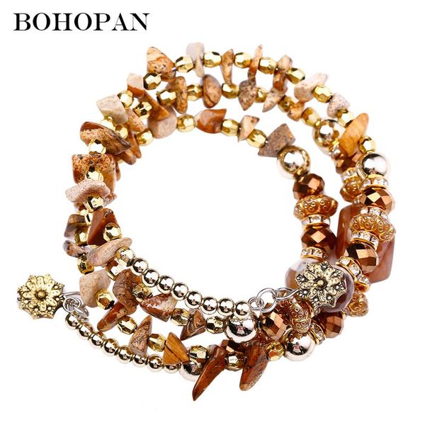 charm bracelets bohopan multi-layer natural stone bangles women boho crystal beads party adjustable jewelry trend 2021, Golden;silver
charm bracelets bohopan multi-layer natural stone bangles women boho crystal beads party adjustable jewelry trend 2021, Golden;silver