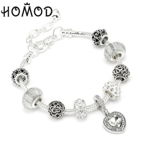 charm bracelets homod drop vintage silver plated love heart women crystal bead brand & bangles jewelry, Golden;silver
charm bracelets homod drop vintage silver plated love heart women crystal bead brand & bangles jewelry, Golden;silver