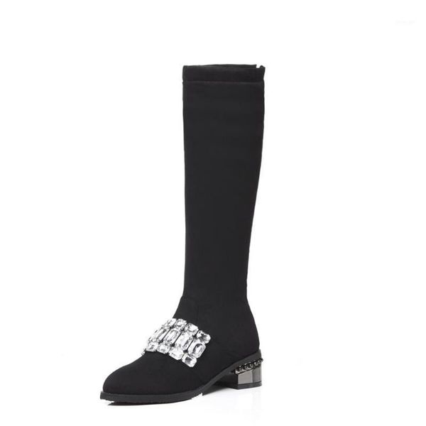 med heel boots winter shoes for women round toe luxury designer crystal 2020 rubber ladies low fashion autumn mid calf1, Black
med heel boots winter shoes for women round toe luxury designer crystal 2020 rubber ladies low fashion autumn mid calf1, Black