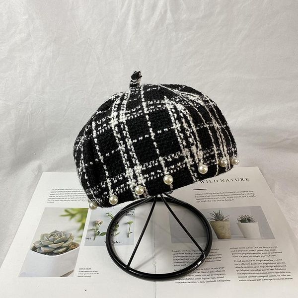 202011-shi8744 autumn spring plaid pearl lady beret hat women leisure painter hat, Blue;gray
202011-shi8744 autumn spring plaid pearl lady beret hat women leisure painter hat, Blue;gray