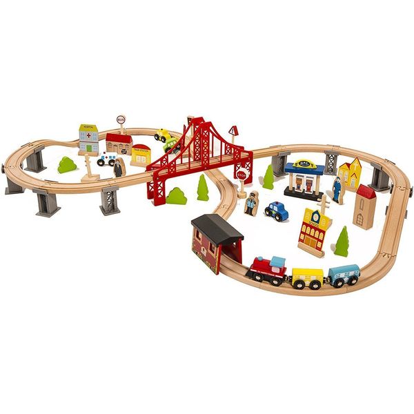 70 pcs hand crafted wooden train set crossing railway track kids toy play set children's christmas gifts
70 pcs hand crafted wooden train set crossing railway track kids toy play set children's christmas gifts