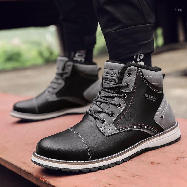 men's boots cashmere warm men snow boots leather waterproof men footwear winter ankle breathable man winter shoes 39-451, Black
men's boots cashmere warm men snow boots leather waterproof men footwear winter ankle breathable man winter shoes 39-451, Black