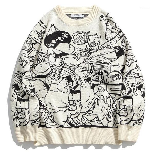 men retro graffiti knit sweaters streetwear 2020 winter casual vintage loose knitwear couple oversize pullover sweater1, White;black
men retro graffiti knit sweaters streetwear 2020 winter casual vintage loose knitwear couple oversize pullover sweater1, White;black
