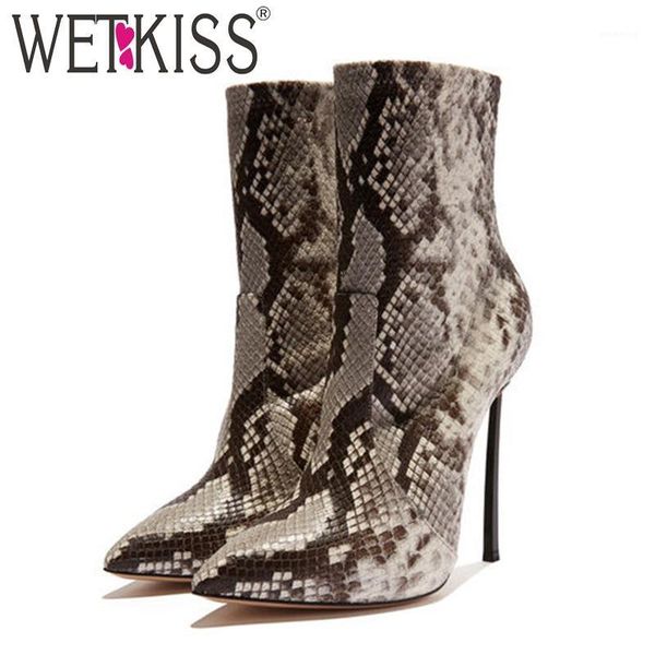 boots wetkiss snake skin women stiletto heel high party ankle boot shoes female pointed toe ladies winter plus size 451, Black
boots wetkiss snake skin women stiletto heel high party ankle boot shoes female pointed toe ladies winter plus size 451, Black