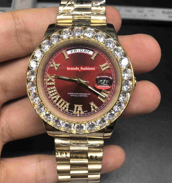 boutique men's sports wristwatch diamond bezel watch red face gold stainless steel case watch automatic mechanical sports wa, Slivery;brown
boutique men's sports wristwatch diamond bezel watch red face gold stainless steel case watch automatic mechanical sports wa, Slivery;brown