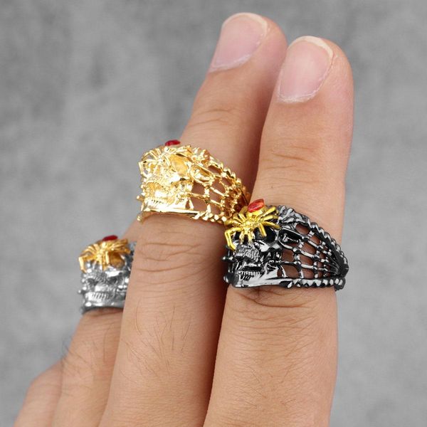 королева пауков череп pure copper gold black mens кольца punk hip hop мужской boyfriend байкер ювелирные изделия творчества подарка оптовая, Bronze;silver
королева пауков череп pure copper gold black mens кольца punk hip hop мужской boyfriend байкер ювелирные изделия творчества подарка оптовая, Bronze;silver
