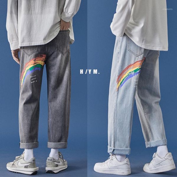2020 men's washed baggy homme cargo pocket jeans blue casual pants rainbow printing loose biker denim trousers plus size -2xl1
2020 men's washed baggy homme cargo pocket jeans blue casual pants rainbow printing loose biker denim trousers plus size -2xl1