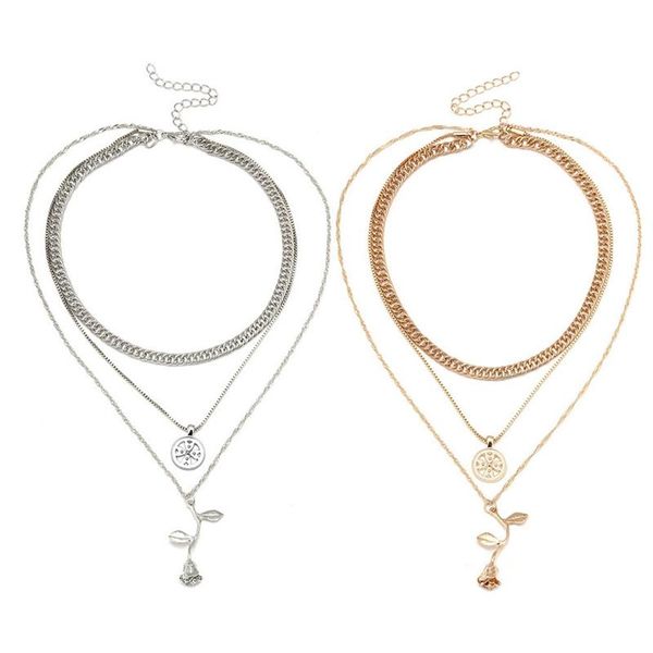 elegant multilayer metal rose flower pendant necklaces for women round circle choker clavicle necklace fashion jewelry, Golden;silver
elegant multilayer metal rose flower pendant necklaces for women round circle choker clavicle necklace fashion jewelry, Golden;silver