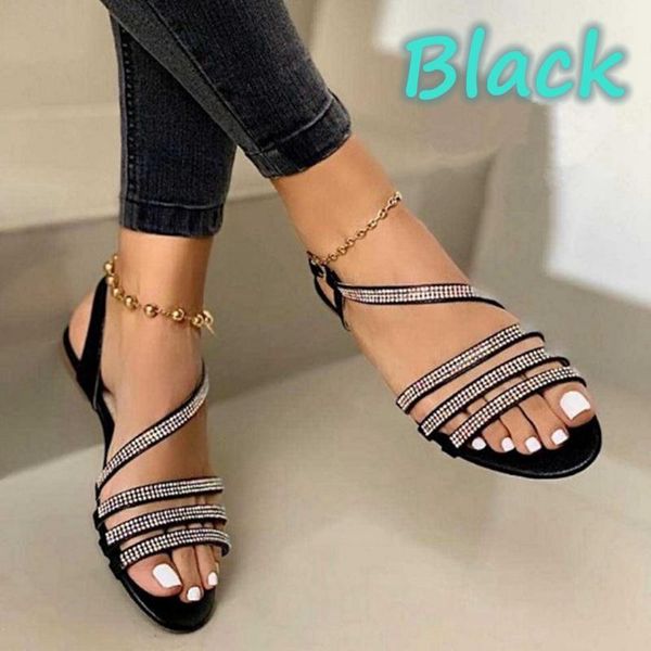 sandals ladies flat shoes female fashion casual crystal diamond sequined narrow band buckle girls beach open toe outdoor women, Black
sandals ladies flat shoes female fashion casual crystal diamond sequined narrow band buckle girls beach open toe outdoor women, Black