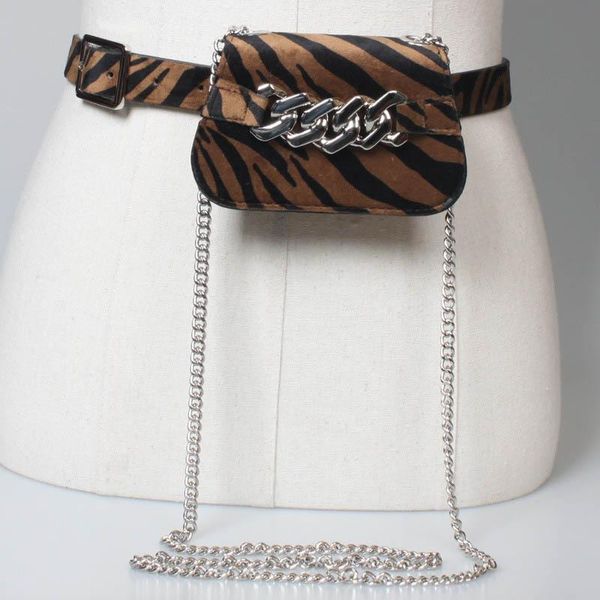 women bag leather belt bag fashion waist small lipstick pouch lady fanny pack thick metal chain mini crossbody purse female 
women bag leather belt bag fashion waist small lipstick pouch lady fanny pack thick metal chain mini crossbody purse female