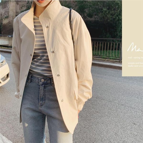 stand neck white jacket women 2021 spring korean casual ladies coat cotton women windbreaker jackets outerwear womens, Black;brown
stand neck white jacket women 2021 spring korean casual ladies coat cotton women windbreaker jackets outerwear womens, Black;brown