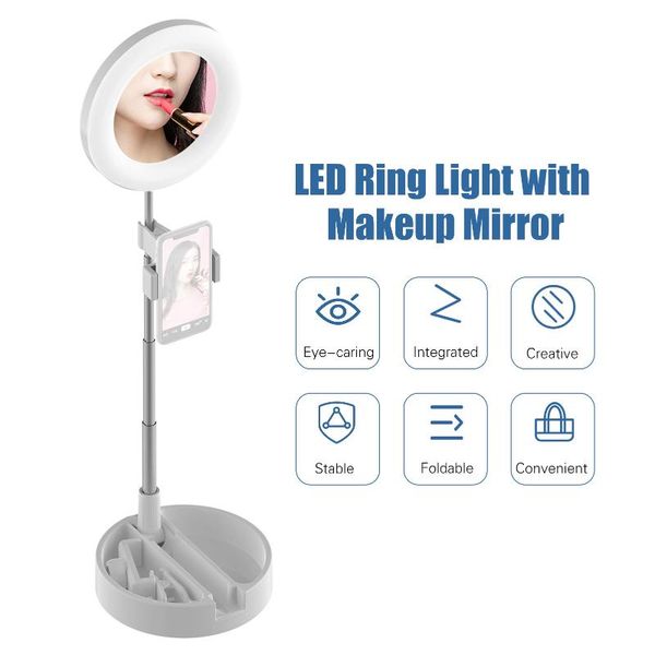 led ring light foldable desk circle lamp fill light with makeup mirror phone holder 3 color modes for selfie video recording
led ring light foldable desk circle lamp fill light with makeup mirror phone holder 3 color modes for selfie video recording