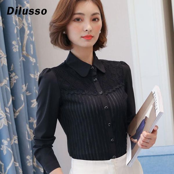 women turn-down collar lace bilouse slim fit wild long sleeve chiffon shirt blouse office ladies blouse#d3, White
women turn-down collar lace bilouse slim fit wild long sleeve chiffon shirt blouse office ladies blouse#d3, White