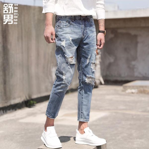 summer 2020 teenagers students blue ripped jeans men's loose harem pants men's thin korean slim pencil pants1
summer 2020 teenagers students blue ripped jeans men's loose harem pants men's thin korean slim pencil pants1