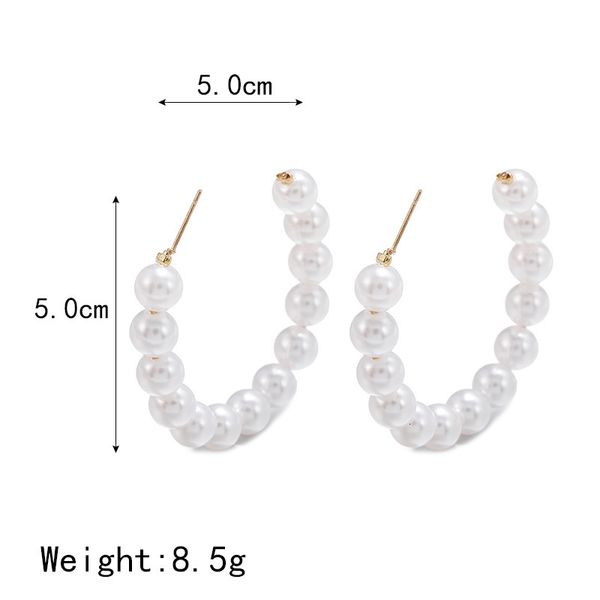 simple fashionable c-shaped women's korean dongdamen temperament versatile half circle pearl earrings, Silver
simple fashionable c-shaped women's korean dongdamen temperament versatile half circle pearl earrings, Silver