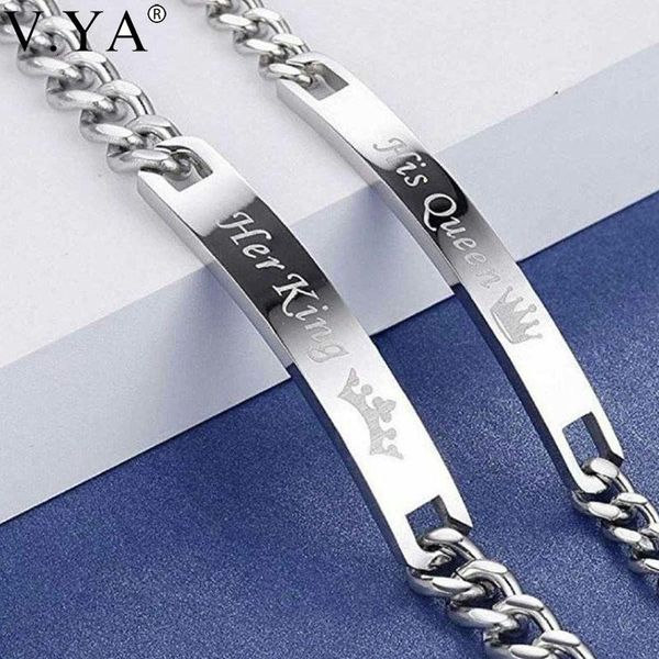 v.ya stainless steel her king his queen couple bracelets romantic crown charm bracelets for women men jewelries gifts' drop ship, Black
v.ya stainless steel her king his queen couple bracelets romantic crown charm bracelets for women men jewelries gifts' drop ship, Black