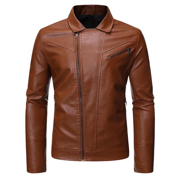 men leather jacket 2020 new winter motorcycle jacket coat diagonal zipper design solid fashion casual men outerwear, Black
men leather jacket 2020 new winter motorcycle jacket coat diagonal zipper design solid fashion casual men outerwear, Black