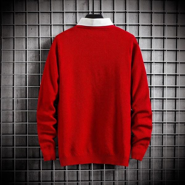 men's two piece slim fit knitted sweater long sleeve plain pullover autumn 2020, White;black
men's two piece slim fit knitted sweater long sleeve plain pullover autumn 2020, White;black