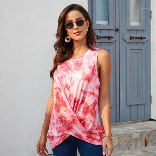 tie dye tank wrap knotted women sleeveless t shirt round neck tunic tee1, White
tie dye tank wrap knotted women sleeveless t shirt round neck tunic tee1, White