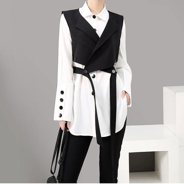 women's suits & blazers south korea east gate autumn winter dress design sense and long sleeve shirt vest professional suit, White;black
women's suits & blazers south korea east gate autumn winter dress design sense and long sleeve shirt vest professional suit, White;black