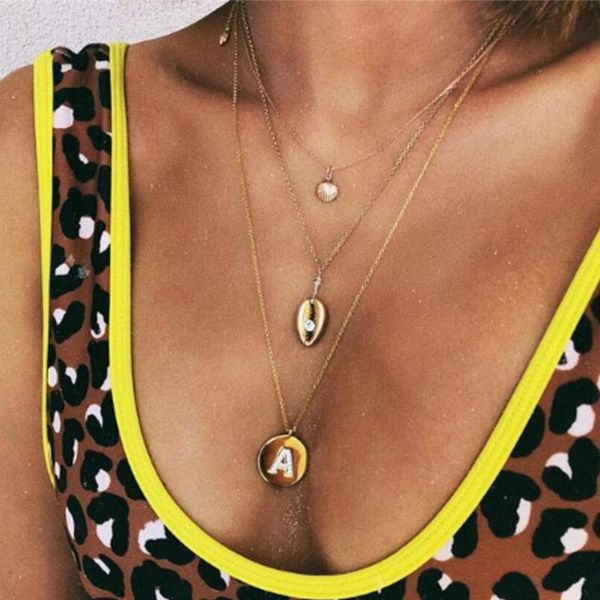 chains miss jq gold letter a inlaid crystal multi-layer pendant necklace for women bohemian creative alloy seashell, Silver
chains miss jq gold letter a inlaid crystal multi-layer pendant necklace for women bohemian creative alloy seashell, Silver