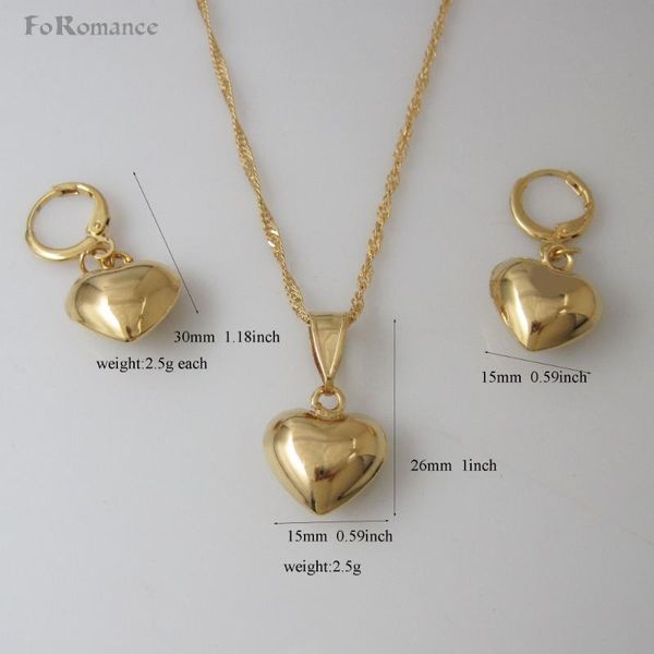foromance/ yellow gold gp plain surface vivid heart shape pendant earring 18" water wave chain necklace set, Silver
foromance/ yellow gold gp plain surface vivid heart shape pendant earring 18" water wave chain necklace set, Silver