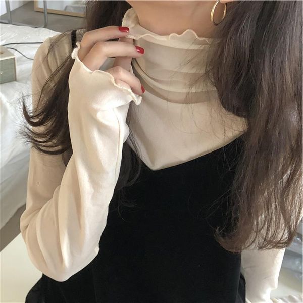 fashion mesh solid basic t shirt long sleeve high collar see-through t-shirt thin slim street casual tee shirts xz621, White
fashion mesh solid basic t shirt long sleeve high collar see-through t-shirt thin slim street casual tee shirts xz621, White