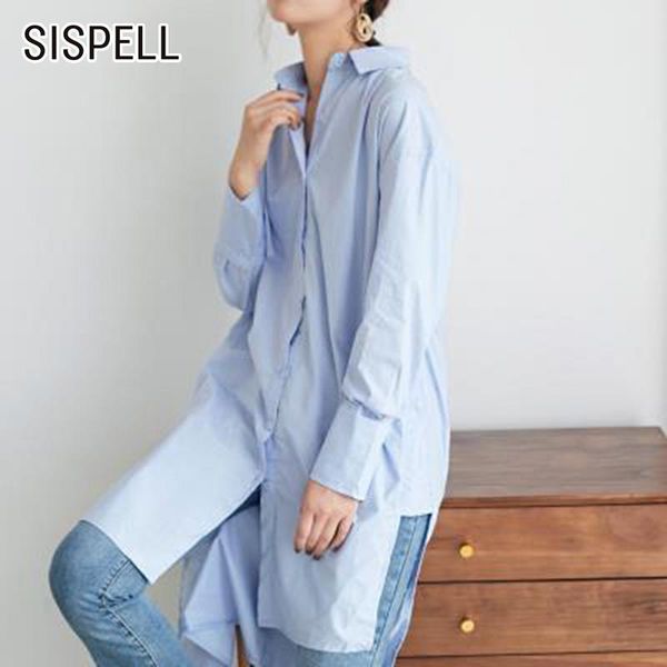 sispell solid color asymmetric women's blouse shirt lapel collar long sleeve loose hem slip for female casual long shirts 2020, White
sispell solid color asymmetric women's blouse shirt lapel collar long sleeve loose hem slip for female casual long shirts 2020, White