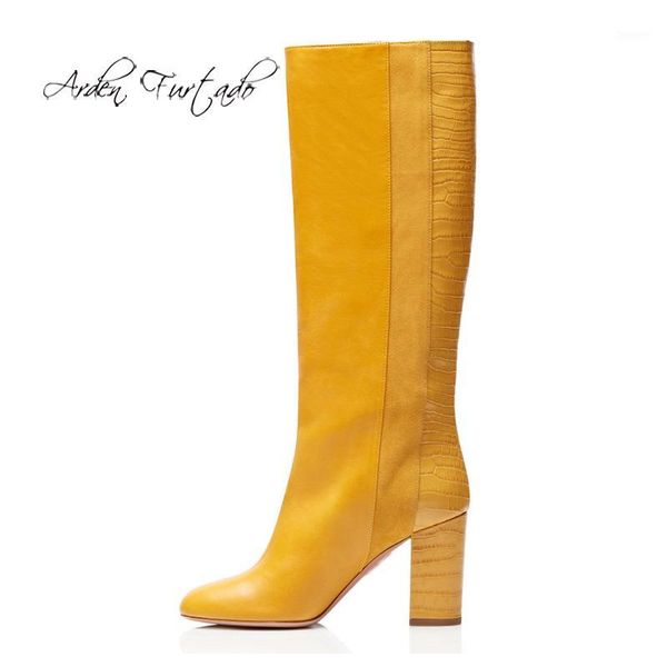 arden furtado fashion women's shoes winter pointed toe chunky heels yellow leather slip-on elegant ladies knee high boots1, Black
arden furtado fashion women's shoes winter pointed toe chunky heels yellow leather slip-on elegant ladies knee high boots1, Black