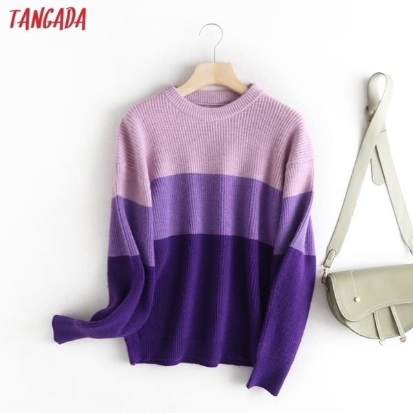 tangada women elegant oversized purple block color knitted sweater jumper female oversize pullovers chic 1m12 201111, White;black
tangada women elegant oversized purple block color knitted sweater jumper female oversize pullovers chic 1m12 201111, White;black