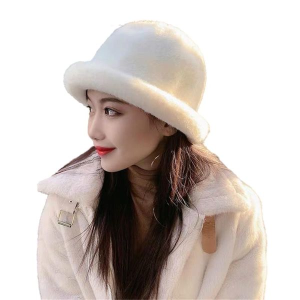 wide brim hats winter wool bowler hat for women girl soild color plush warm panama fisherman bucket bob, Blue;gray
wide brim hats winter wool bowler hat for women girl soild color plush warm panama fisherman bucket bob, Blue;gray