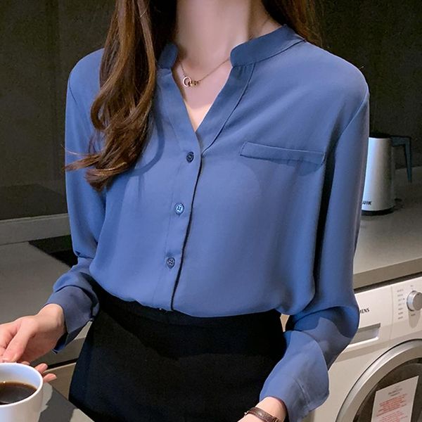 long sleeve chiffon blouse shirt v-neck office blouse blusa women blusas mujer de moda 2020 womens and blouses d863, White
long sleeve chiffon blouse shirt v-neck office blouse blusa women blusas mujer de moda 2020 womens and blouses d863, White