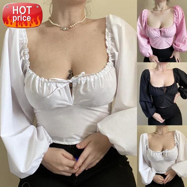 2020 women polyester long puff sleeve ruched drawstring low cut t-shirt women's clothing street wear #oa20, White
2020 women polyester long puff sleeve ruched drawstring low cut t-shirt women's clothing street wear #oa20, White