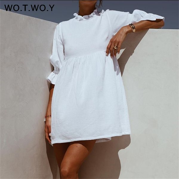wotwoy summer ruffles loose t shirt dress women lantern sleeves casual white dresses women cotton mini vestidos bohemios lj200810, Black;gray
wotwoy summer ruffles loose t shirt dress women lantern sleeves casual white dresses women cotton mini vestidos bohemios lj200810, Black;gray