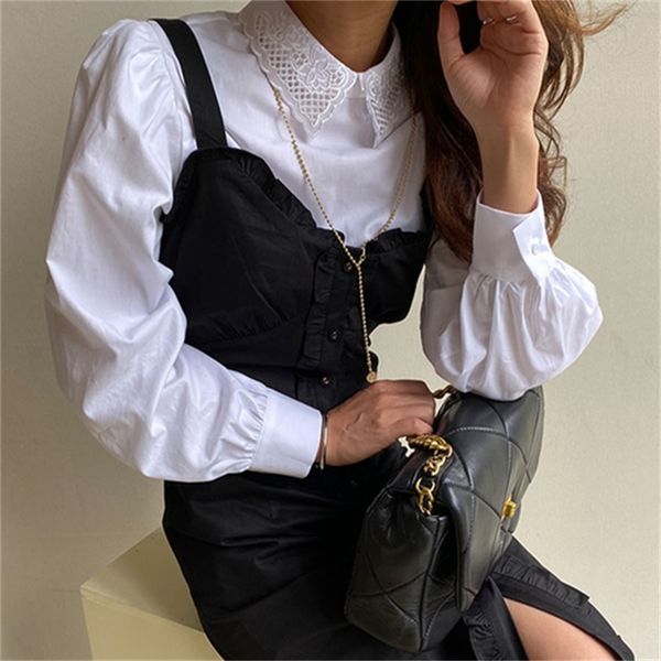 2021 new female shirts in solid hollow fashion out turn down collar come back unique breasted puff vintage spring shirt sleeves fjhd, White
2021 new female shirts in solid hollow fashion out turn down collar come back unique breasted puff vintage spring shirt sleeves fjhd, White