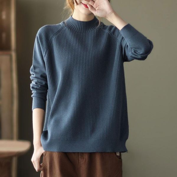 100% cotton knitting mock neck sweaters spring autumn new arts style women long sleeve casual pullover femme sweater v151, White;black
100% cotton knitting mock neck sweaters spring autumn new arts style women long sleeve casual pullover femme sweater v151, White;black