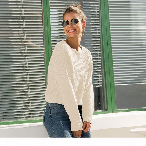 womens fashion short pullovers sweaters for female long sleeve loose knitted knitwear outerwear, White;black
womens fashion short pullovers sweaters for female long sleeve loose knitted knitwear outerwear, White;black