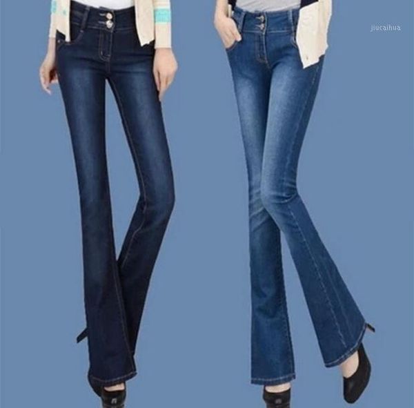 wholesale- plus size women bell bottoms jeans new 2017 women flare pants high waist wide leg denim trousers women t6111, Blue
wholesale- plus size women bell bottoms jeans new 2017 women flare pants high waist wide leg denim trousers women t6111, Blue