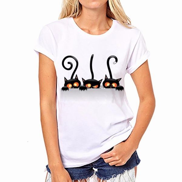 summer new fashion women's casual o-neck t shirt camisas with funny cat print and short sleeve, White
summer new fashion women's casual o-neck t shirt camisas with funny cat print and short sleeve, White