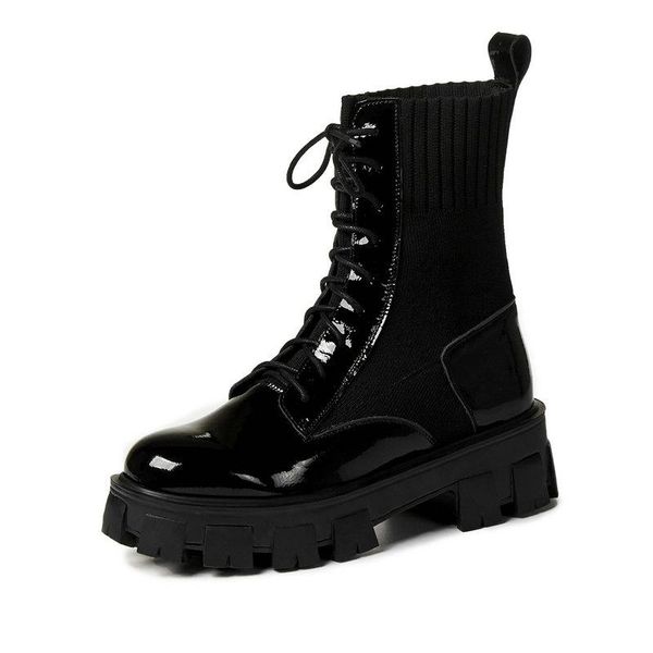 elegant cross tied women's ankle boots genuine leather thick heels pumps winter retro party casual shoe woman, Black
elegant cross tied women's ankle boots genuine leather thick heels pumps winter retro party casual shoe woman, Black