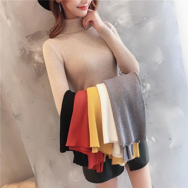 summer 2020 autumn winter women long sleeve turtleneck pull sweater casual jumper slim femme elasticity pullovers1, White;black
summer 2020 autumn winter women long sleeve turtleneck pull sweater casual jumper slim femme elasticity pullovers1, White;black