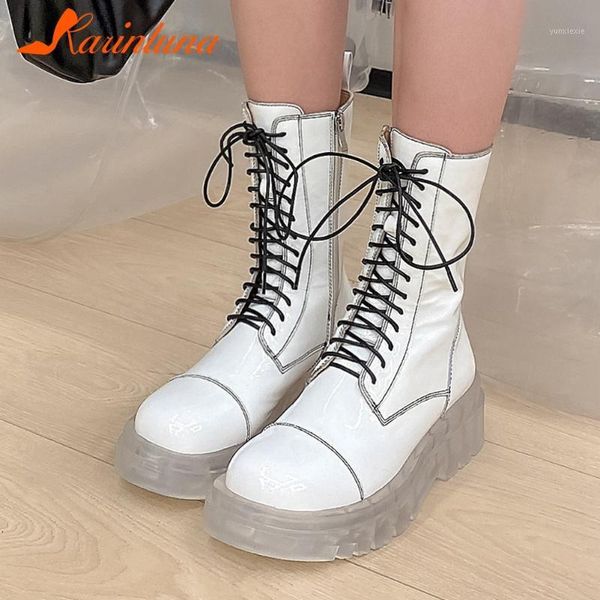 karin 2020 platform ankle boots woman shoes zip up comfortable patent leather shoes lady boots female1, Black
karin 2020 platform ankle boots woman shoes zip up comfortable patent leather shoes lady boots female1, Black